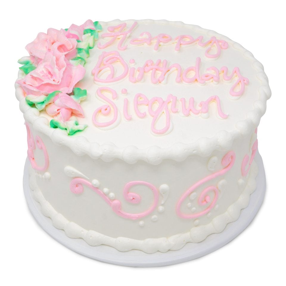 white pink flowers cake scaled