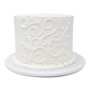 white simple piping cake scaled