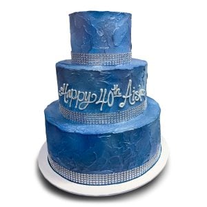 3 tier blue cake
