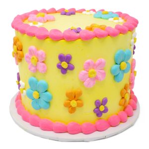 colorful flowers birthday cake
