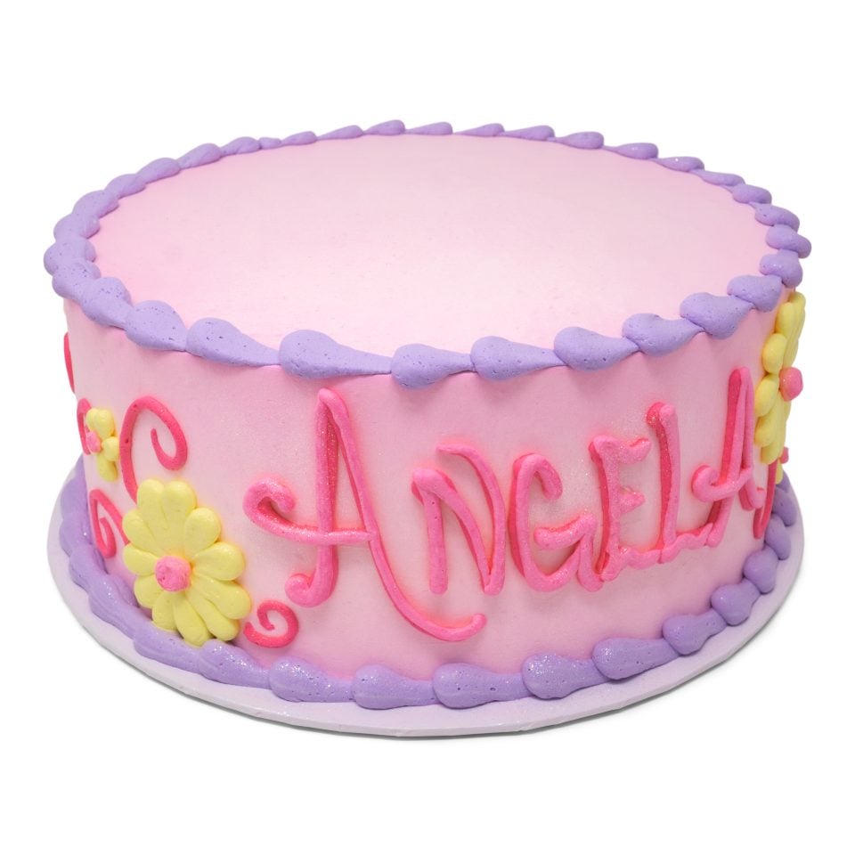 pink purple flowers cake scaled