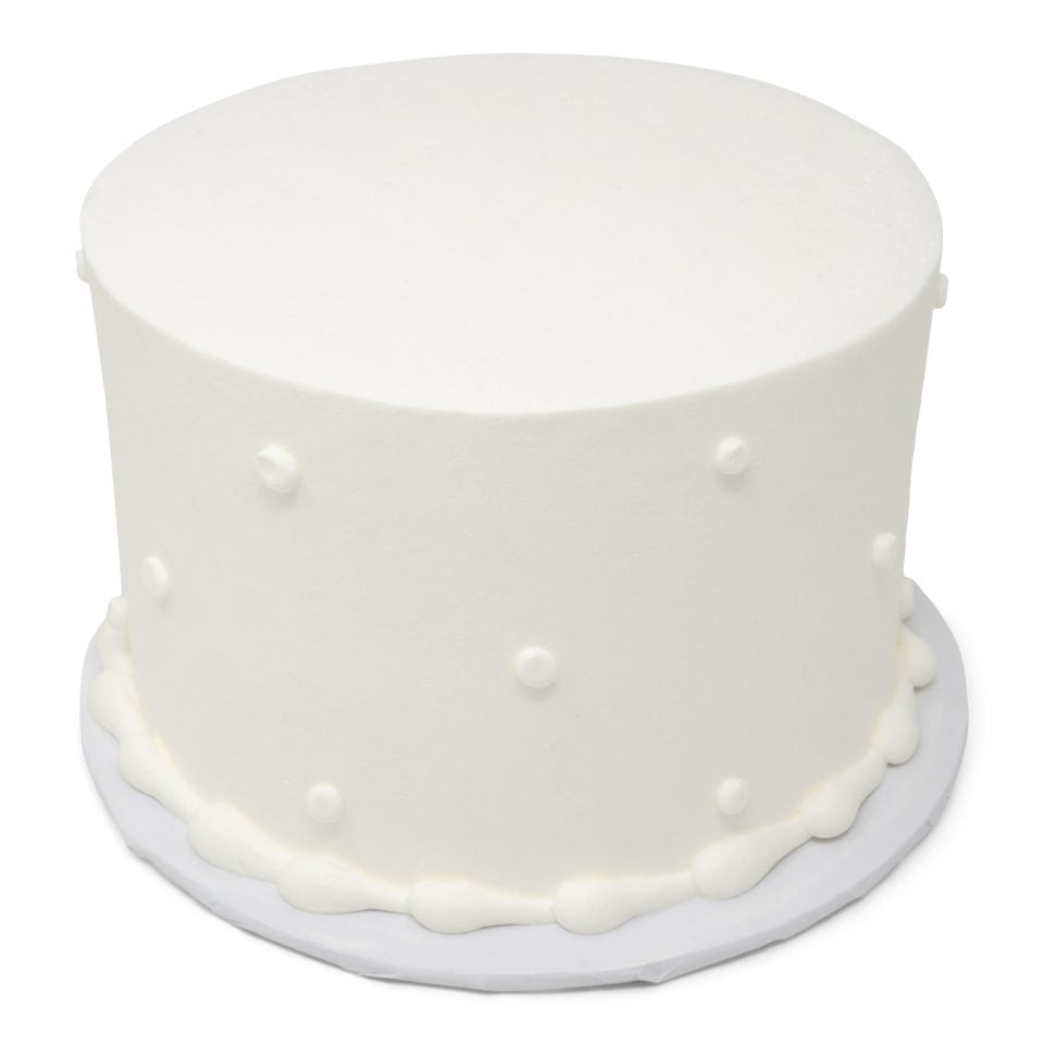 simple white dot cake