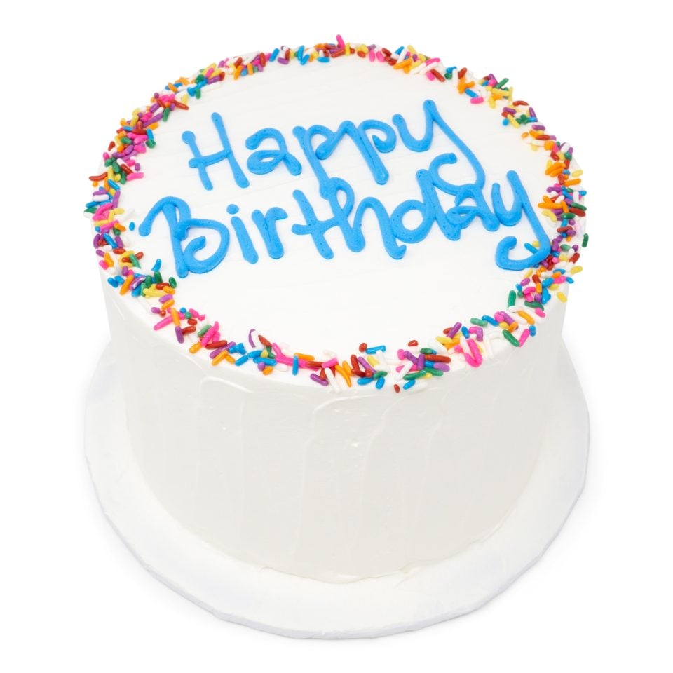 white birthday cake sprinkles