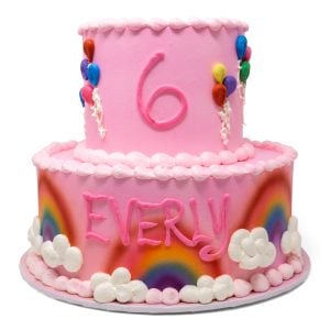 2 tier rainbow cake