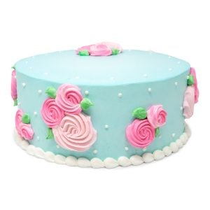 blue rosette cake